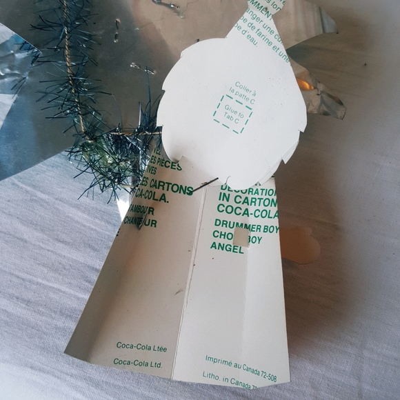 Vintage Christmas decorations. Satin balls.  Gum wrapper garland. - Picture 8 of 9